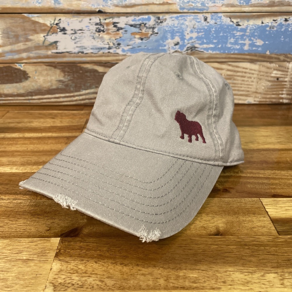 Otto Mississippi State Bulldogs Adjustable Cap Hat Embroidered Dog Light Gray